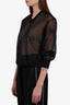 Toga Pulla Black Sheer V-Neck Blouse Size 36