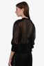 Toga Pulla Black Sheer V-Neck Blouse Size 36