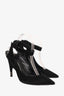 Tom Ford Black Velvet Pointed Toe Ankle Strap Heel Size 41