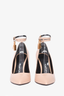 Tom Ford Leather Nude Ankle Strap Padlock Pointy Pumps Size 36