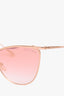 Tom Ford Rose Gold/Pink Metal Frame Cat Eye Sunglasses