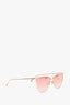 Tom Ford Rose Gold/Pink Metal Frame Cat Eye Sunglasses