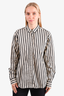 Toteme Beige/Black Striped Cotton Button-Up Top Size S