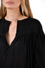 Toteme Black Sheer Tiered V-Neck Maxi Dress Size S