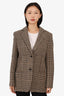 Toteme Brown/Multicolor Wool Check Lingline Blazer Size 34