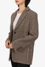 Toteme Brown/Multicolor Wool Check Lingline Blazer Size 34