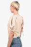 Ulla Johnson Beige Cotton Knit Puff Sleeve 'Pia' Top
