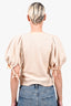 Ulla Johnson Beige Cotton Knit Puff Sleeve 'Pia' Top