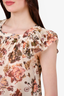 Ulla Johnson Beige/Pink Floral Flutter Sleeve Top Size 2