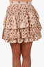 Ulla Johnson Beige/Rust Printed Ruffle 'Aminta' Mini Skirt Size 0