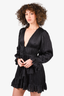 Ulla Johnson Black Ruched Ruffle Mini Dress Size 0