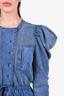 Ulla Johnson Blue Sweatshirt Jumpsuit with Puff Sleeves Size P