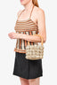 Ulla Johnson Cream/Yellow Knit Leather Top Handle Bucket Bag