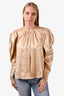 Ulla Johnson Gold Silk Blend Puff Blouse Size 2