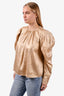 Ulla Johnson Gold Silk Blend Puff Blouse Size 2