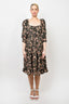 Ulla Johnson Green/Pink Floral Tiered Dress Size 6