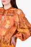Ulla Johnson Orange Cotton Blend Floral Blouse Size 4