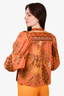 Ulla Johnson Orange Cotton Blend Floral Blouse Size 4