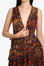 Ulla Johnson Purple/Orange Floral Print Sleeveless 'Fiona' Maxi Dress Size 4