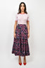 Ulla Johnson Purple/Pink Ruffle Maxi Skirt sz 0