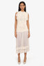 Ulla Johnson White Alpaca Blend Knit Ruffle 'Joelle' Maxi Dress Size S