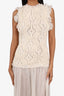 Ulla Johnson White Alpaca Blend Knit Ruffle 'Joelle' Maxi Dress Size S