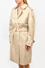 VIntage Burberry Brown Double Breasted Belted Trench Coat Estimated Size L