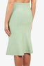 VVB Victoria Beckham Green/White Midi Skirt Size XS