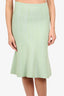 VVB Victoria Beckham Green/White Midi Skirt Size XS