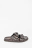 Valentino Atelier Brown Leather Chocolate Rose Slip On Sandals Size 39