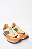 Valentino Beige/Orange Suede with Nylon Camo Rockstud Sneakers Size 9 mens