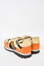 Valentino Beige/Orange Suede w/ Nylon Camo Rockstud Sneakers sz 9 mens
