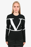 Valentino Black Knit 'V' Logo Sweater Size L