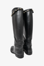 Valentino Black Leather Knee High Rockstud Strap Boots Size 38