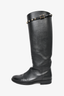 Valentino Black Leather Knee High Rockstud Strap Boots Size 38