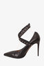 Valentino Black Leather Love Latch Heels Size 37.5