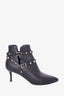 Valentino Black Leather Rockstud Ankle Boots Size 39