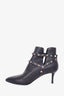 Valentino Black Leather Rockstud Ankle Boots Size 39