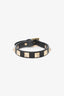 Valentino Black Leather Rockstud Bracelet