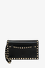 Valentino Black Leather Rockstud Clutch