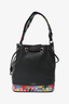 Valentino Black Leather Studded Bucket Bag with Pouch