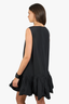 Valentino Black Nylon Ruffled Faille Mini Dress Size 46