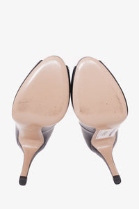 Valentino Black Patent Peep Toe Heels Size 36