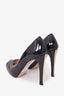 Valentino Black Patent Peep Toe Heels Size 36