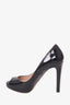 Valentino Black Patent Peep Toe Heels Size 36
