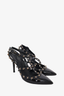 Valentino Black Patent Rockstud Cage Heels Size 37.5