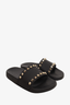 Valentino Black Rockstud Rubber Slider Sandal Size 37