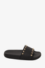 Valentino Black Rockstud Rubber Slider Sandal Size 37