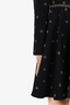 Valentino Black Wool/Silk Heart Studded Long-Sleeve Dress Size 2