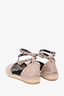 Valentino Brown Grained Leather Ankle Wrap Flat Espadrilles Size 39